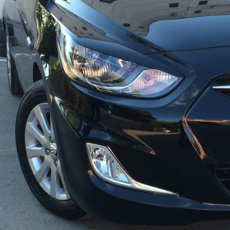 Накладки (реснички) на передние фары "Снайпер" для Hyundai Solaris купить недорого с доставкой в Шадринск